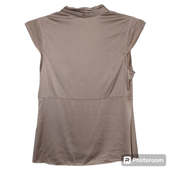 🦃 Josef women's pink / beige short sleeves 100% silk top size S - Picture 2 of 10